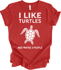 I Love Turtles And Maybe Three People Funny Turtle Lover Gift T-shirt