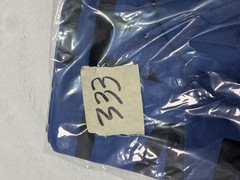 HELMUT LANG Cut Off Logo Shirt Mens Medium Blue Tee T-Shirt