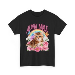 Alpha Male Floral Shirt, Funny Cat Kitten Rainbow Women Men Shirt