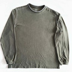 Kuhl Kommando Wildfibre Long Sleeve T-Shirt Olive Green Organic Cotton Zip XL