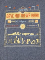 Dave Matthews Band 2013 Concert Tee Mens XL Navy Colorado Looptworks Upcycled