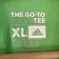Adidas The Go-To Performance Tee XL Climalite Crew Neck T-shirt Green White Logo