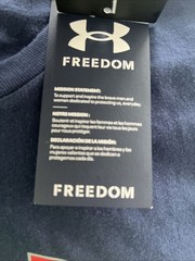 Under Armour Freedom Loose T-Shirt Athletic UA Gym US Flag Mens Sz L Patriot Run