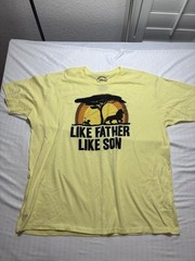 Disney Mens Lion King Like Father Like Son Mufasa Simba Yellow Shirt 2X