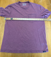 Faherty Sunwashed crew neck pocket tee vista plum 100% organic cotton M casual