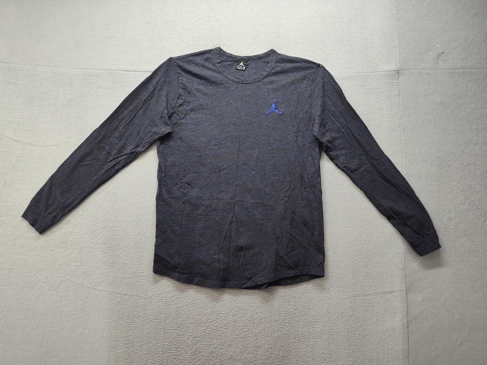 Jordan Shirt Mens XL Gray Long Sleeve Jumpman Logo Basketball Crewneck Tee