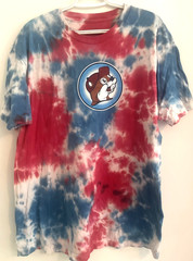 Buc-ee’s 4th July Shirt Mens XL Tie Dye Red White Blue Get It Poppin Bucees Used