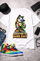 Big & Tall Addicted to Dope $hit Retro Air J1 Sneaker Tee Shirt Graphic T Shirt