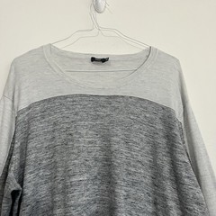 Vince Mens XXL Gray Sweater Tee Long Sleeve Cotton Cashmere Modal Lightweight *