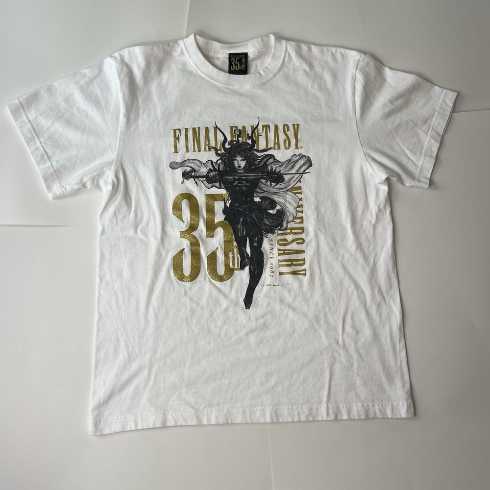 FINAL FANTASY 35th Anniversary T-shirt – White – Square Enix One Size Japan