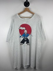 Vintage 90s Comic Images Usagi Yojimbo Stan Sakai Anime Grey Tee Size 2XL