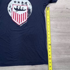 Logboat Brewing Co Navy Blue Tri-Blend Graphic T-Shirt Mens Small Shield Canoe