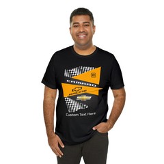 Camaro Yellow Checkered Personalized T-Shirt, Unisex Jersey Short Sleeve Tee