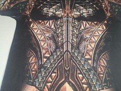 Aquaman Shirt Mens Large Black Full Wrap AOP 2-Sided Marvel Comics Movie Promo