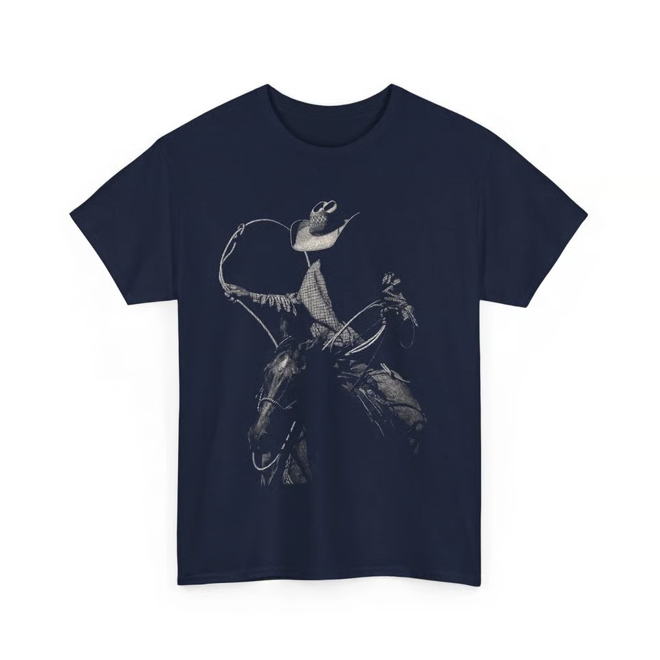 Cowboy Shirt, Rodeo Cowboy Dark Country Western Horse Art Women Men T-shirt