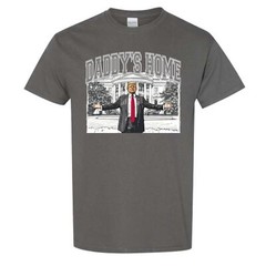 President Donald Trump Shirt Daddys Home Grey Adult Unisex White House MAGA 47th