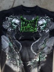 Vintage Tapout MPS Shirt Mens XXL Black Green Foil Skull Snake MMA UFC Fight Y2K