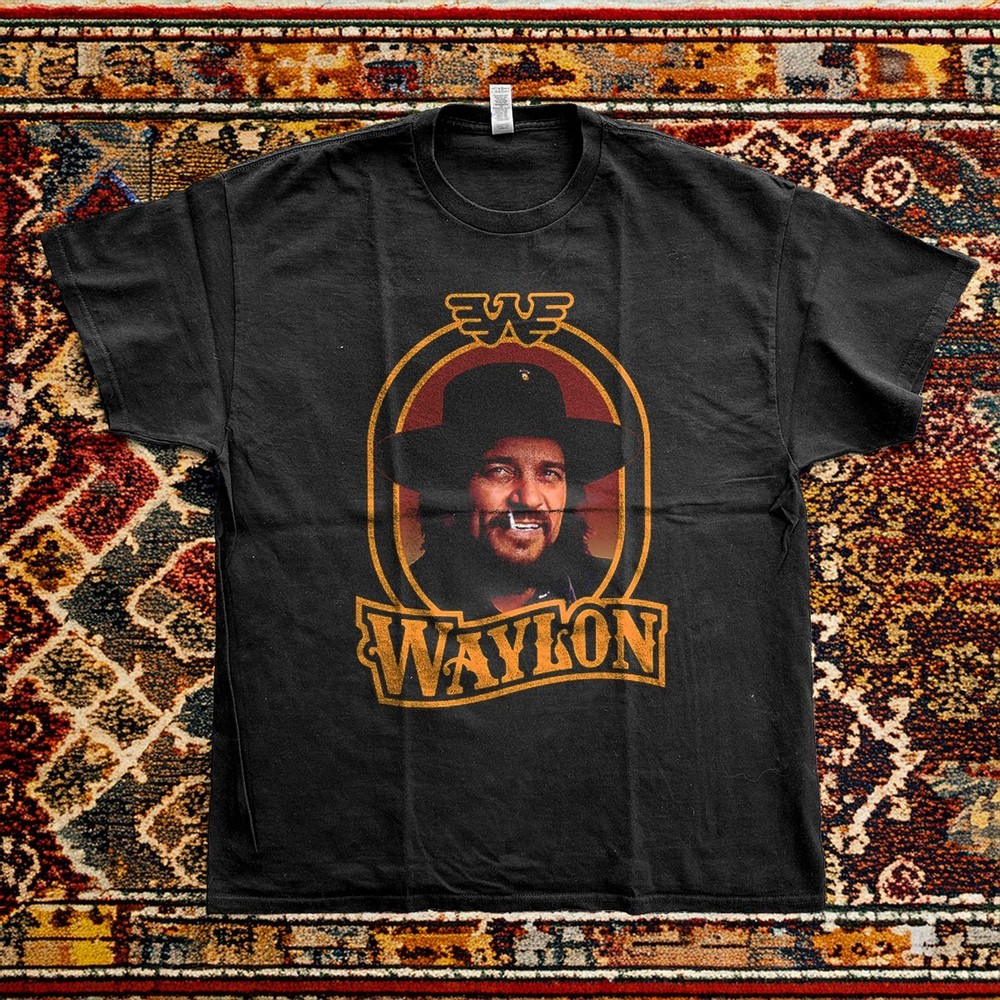 Waylon Jennings Country Unisex Black Cotton T-shirt S-5XL