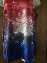 Adicreat Large 3D Print Space Sleeveless Tank Top Multicolor T-Shirt Round Neck