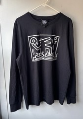 Keith Haring Pop Shop DJ Dog Long Sleeve T Shirt Black Men’s Size L EUC
