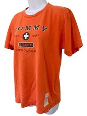 Vintage Y2k Tommy Hilfiger Tommy Lifeguard Beach 90s Summer Orange T Shirt