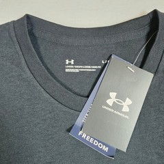 Under Armour Mens Freedom Flag T-Shirt Black Loose Fit Graphic Tee 1370810 L