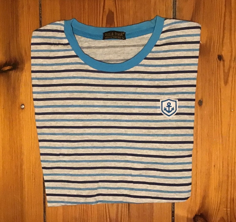 Sailor Anchor Summer Striped T Shirt Size M