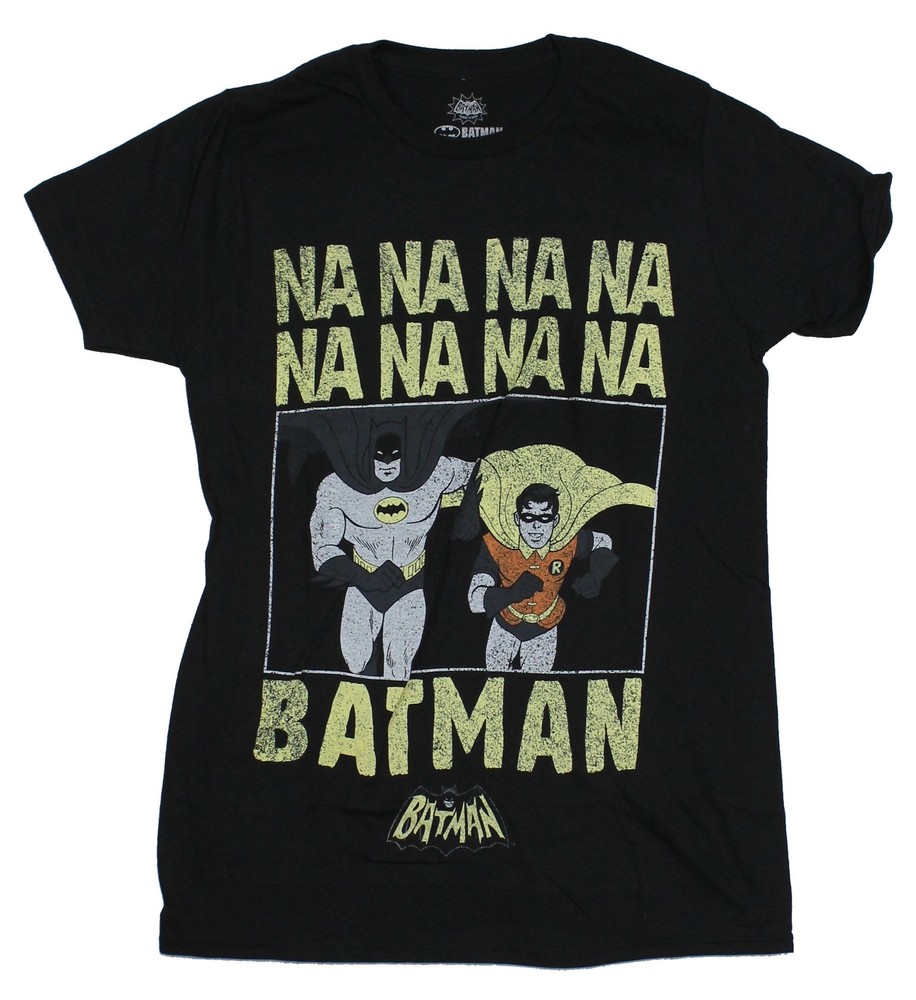 Batman & Robin DC Comics Mens T-Shirt – NA NA NA Cartoon Distressed Image