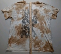 KISS Classic Hard Rock Band Vintage Style Cream Tie Dye T-Shirt Size XL