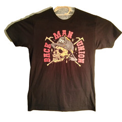 T-Shirt Men’s Large Skull Back Man Union Hardhat Miner Working Man Black 14915