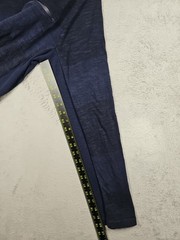Calvin Klein Zipper Pocket Long Slv Shirt Dark Blue Black Marled Striped Sz L