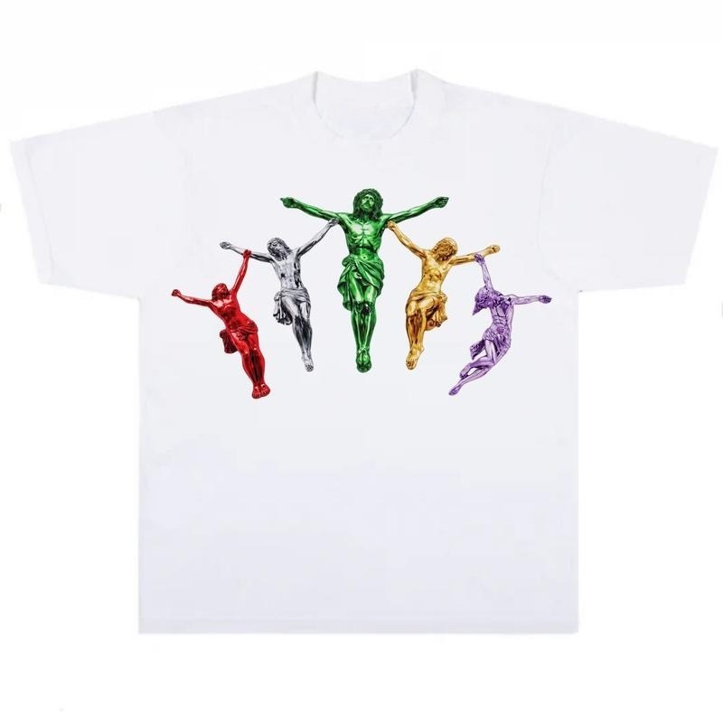 QMetallic Jesus Graphic Unisex Casual Faith Tshirt