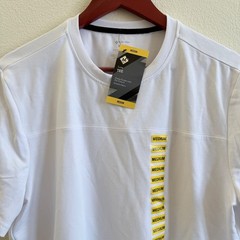 Members Mark Mens White Luxe Tee Medium Short Sleeve Zip Media Pocket NWT C21102