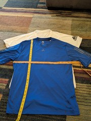 Lot of Two Addias Sports T Shirts Men’s L Blue and White Short Sleeve