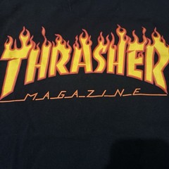 Thrasher Flame Logo Black Men’s Crew Neck Short Sleeve Graphic T-Shirt S