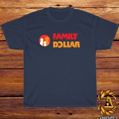 New Family Dollar Logo Black/Sport Grey/White/Navy/Red T-Shirt S-5XL
