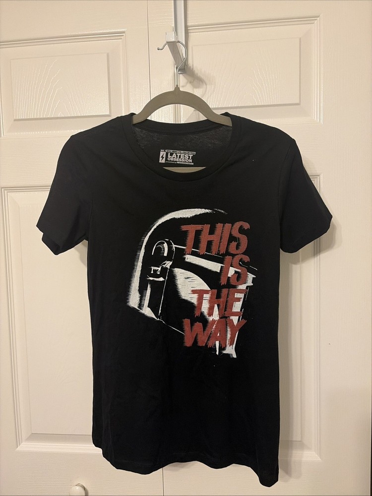 Star Wars Mandalorian “This Is The Way” Size M Black Cotton Crew Neck T-Shirt