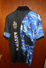 U.S. Navy Veterans Short Sleeve 1/4 Button Front Poly Shirt Large (Chest 46″)