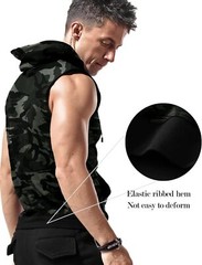 Men’s Workout Hooded Tank Tops Sleeveless Gym Training Bodybuilding T Shirt