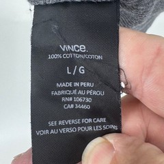 Vince Mens Charcoal Grey 100% Cotton Ribbed Long Sleeve Crew Neck Shirt Large