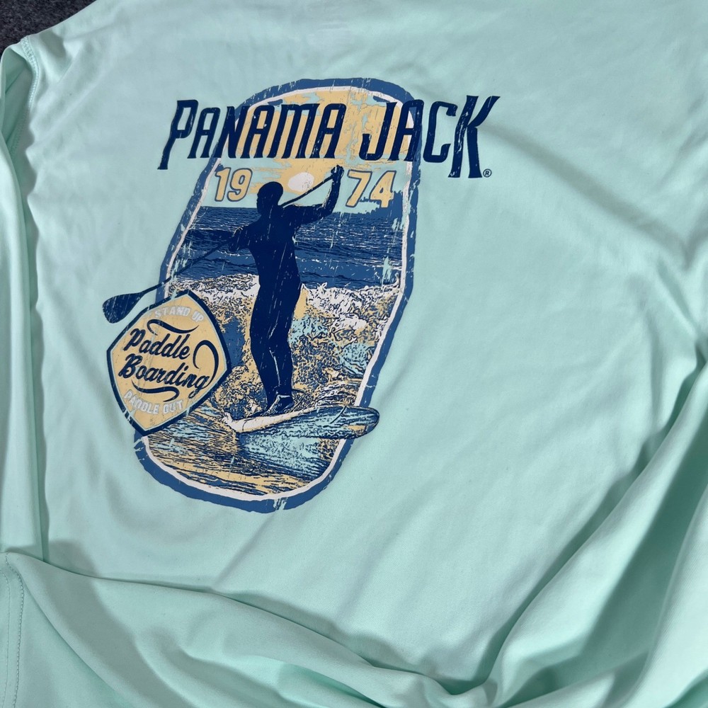 Panama Jack Mens Long Sleeve Paddle Boarding Graphic T-Shirt READ