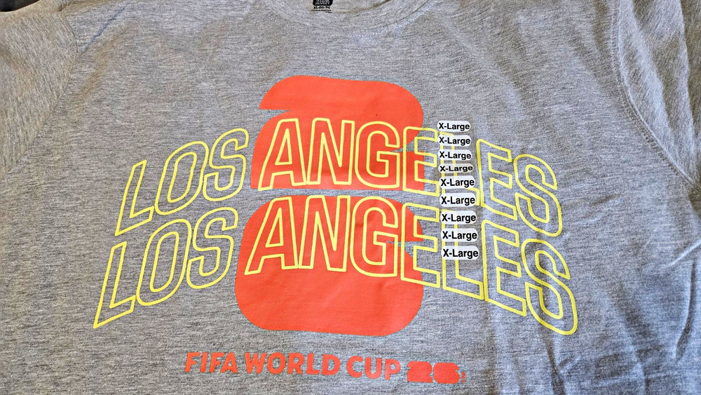FIFA World Cup 2026 Men’s Gray LA Graphic Print Soccer Logo T-Shirt XL