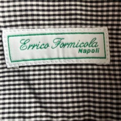 Errico Formicola Micro Gingham Check Cutaway Shirt Size 37