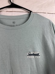 Free Fly Shirt Mens XL X-Large Green Graphic Logo Tri Blend Short Sleeve Casual