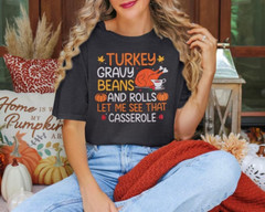 Thanksgiving Women’s Turkey Shirt – Casserole and Autumn Tees, Small