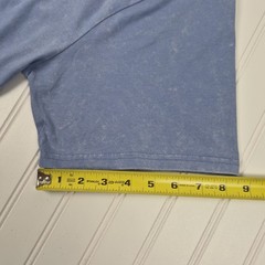 ​Disney Mickey Mouse Tennis T Shirt Size L Blue Acid Wash Double Sided Graphics