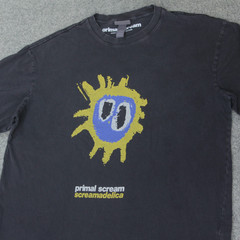 H&M Primal Scream T Shirt M Screamadelica Album Tracklist Merch Rock Band Tee