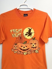 Vintage 90s Halloween Fright Night T Shirt Witch Spooky Jack O Lantern Large
