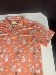 Jack Nicklaus Polo Shirt Men’s Orange Flamingo Short Sleeve Size M