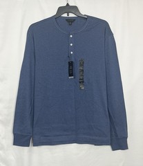 Banana Republic Men’s Long Sleeve Anti-odor Breathable Henley T-Shirt Blue XXL